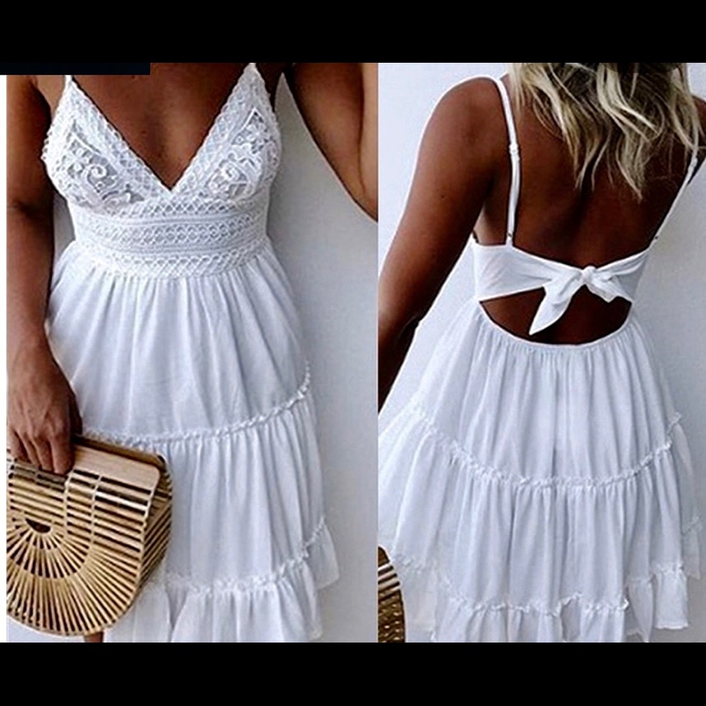 Bohemian inspired white dress perfect for summer!’
